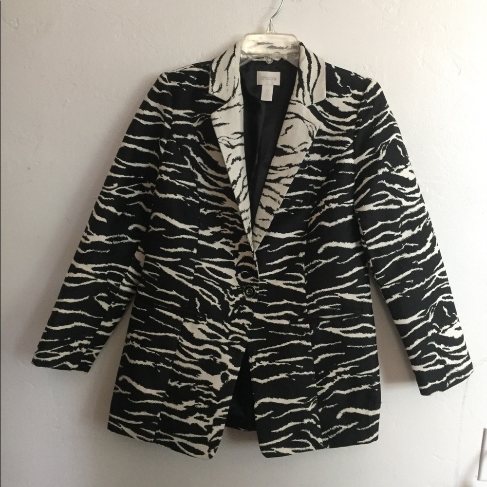 Black and White Zebra Print Blazer